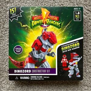MIGHTY MORPHIN POWER RANGERS TYRANNOSAURUS REX RED DINOZORD CONSTRUCTION SET NEW